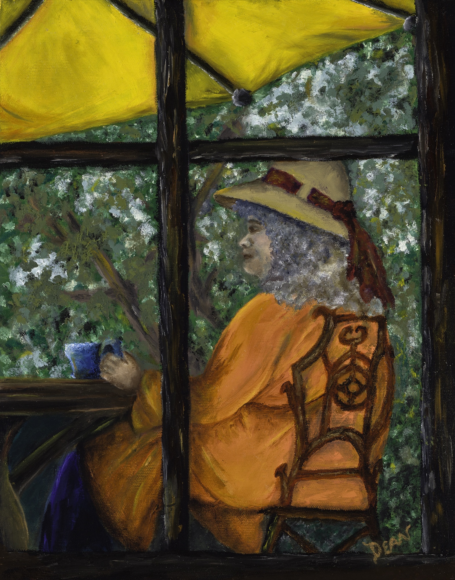 Cuppa Tea: oil painting on panel